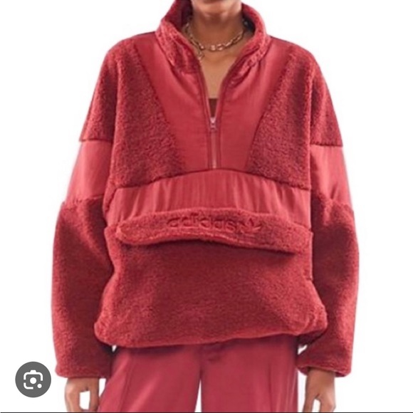 UO exclusive adidas shearling pullover jacket - Picture 4 of 4